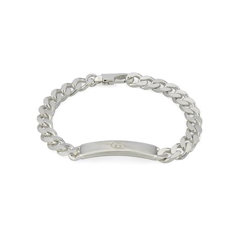 gucci men's interlocking g silver bracelet|gucci diagonal interlocking g bracelet.